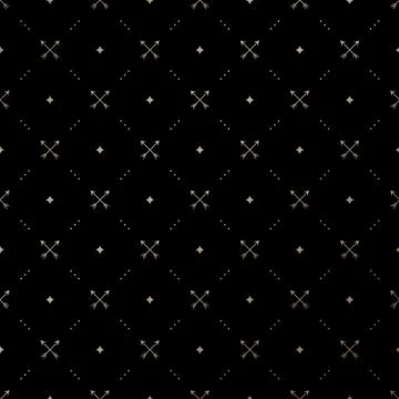 Seamless gold pattern with crossed arrows Stock Illustration