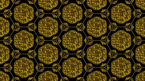 Seamless gold pattern with flowers. Stock Footage 104047550