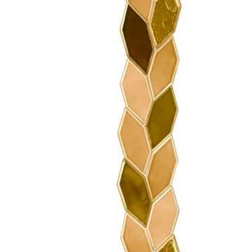 Seamless gold pattern made of precious shiny tiles. Yellow ceramic Stock Illustration