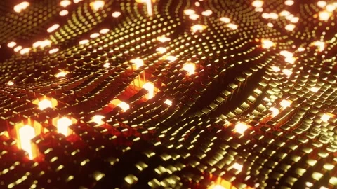 Seamless Gold Rectangular Tiles Wave Loop - Abstract 3D Metallic Background. 3D Vídeo Stock 315281622