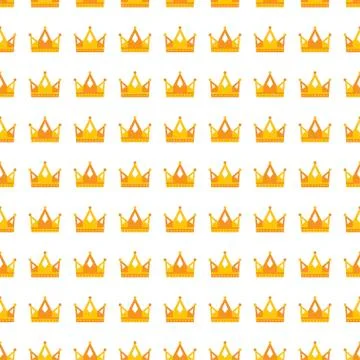 Seamless gold white crown pattern background Illustrazione stock