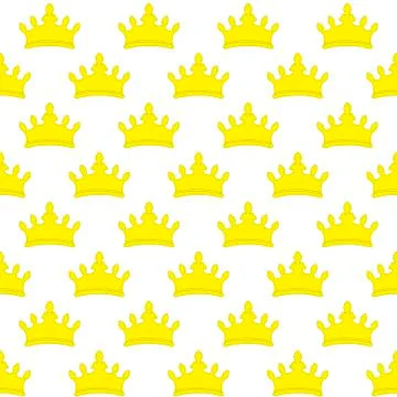 Seamless gold white crown pattern background Illustrazione stock