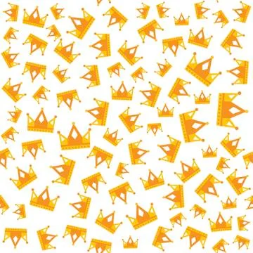 Seamless gold white crown pattern art background Stock Illustration