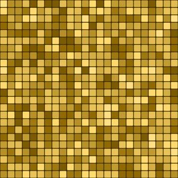 Seamless golden abstract pattern. Geometric print composed of golden squares  Stock Illustration