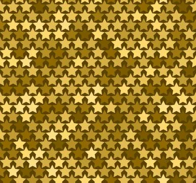 Seamless golden abstract pattern. Geometric print composed of stars on dark b Stock Illustration