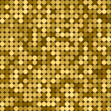 Seamless golden abstract pattern. Geometric print composed of circles on dark イラスト素材
