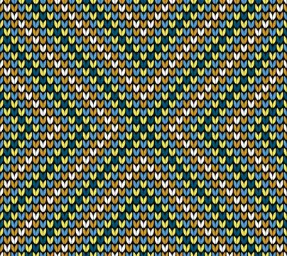 Seamless golden centre knitting pattern Stock Illustration