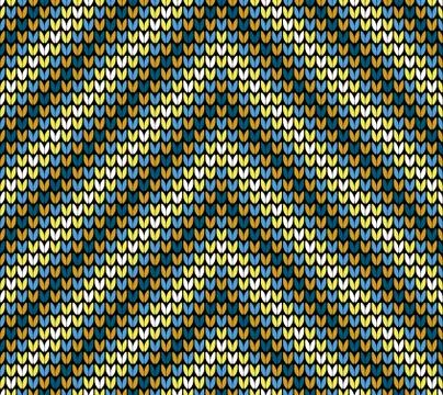 Seamless golden corner knitting pattern Stock Illustration