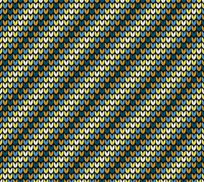 Seamless golden diagonal knitting pattern Stock Illustration