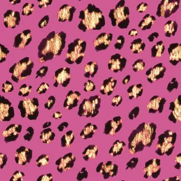 Seamless golden glitter leopard pattern Stock-Illustration