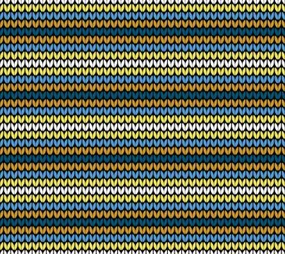 Seamless golden horizontal knitting pattern Stock Illustration