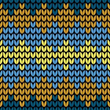 Seamless golden knitting pattern Stock Illustration