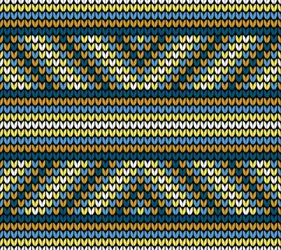Seamless golden lines knitting pattern Stock Illustration