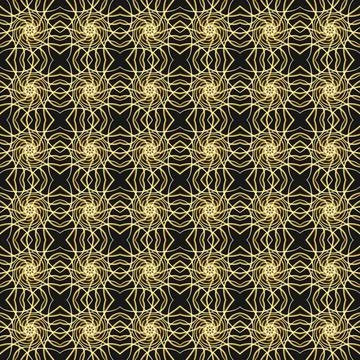 Seamless Golden Ornamental Pattern Illustrazione stock