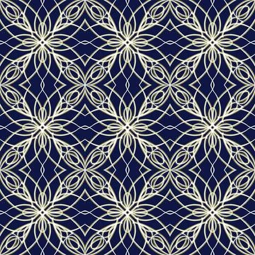 Seamless Golden Ornamental Pattern Stockillustratie