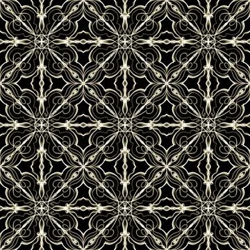 Seamless Golden Ornamental Pattern Stockillustratie