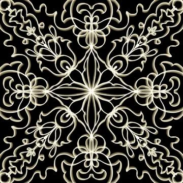 Seamless Golden Ornamental Pattern Illustrazione stock