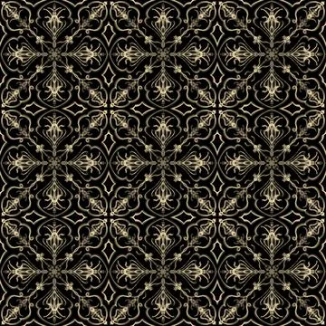 Seamless Golden Ornamental Pattern Stock Illustration
