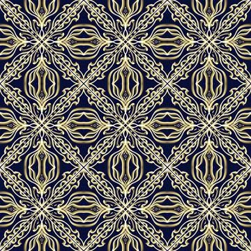 Seamless Golden Ornamental Pattern Stock Illustration