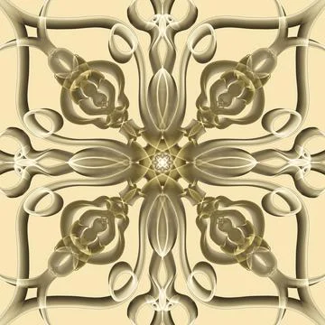 Seamless Golden Ornamental Pattern Illustrazione stock