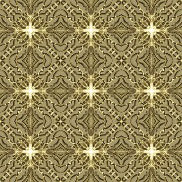 Seamless Golden Ornamental Pattern 스톡 일러스트