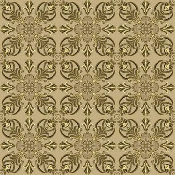 Seamless Golden Ornamental Pattern Stock Illustration