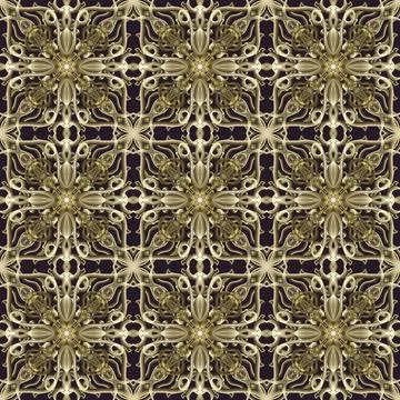 Seamless Golden Ornamental Pattern Illustrazione stock