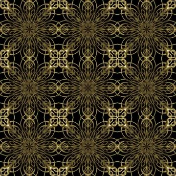 Seamless Golden Ornamental Pattern イラスト素材