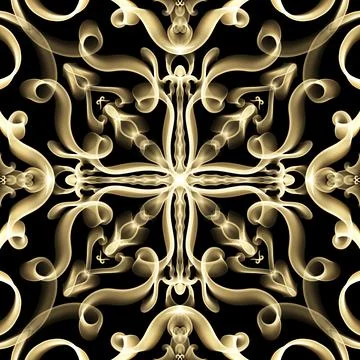 Seamless Golden Ornamental Pattern Illustrazione stock