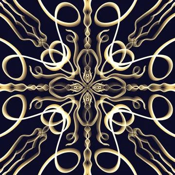 Seamless Golden Ornamental Pattern Illustrazione stock