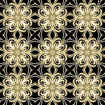 Seamless Golden Ornamental Pattern Stock Illustration