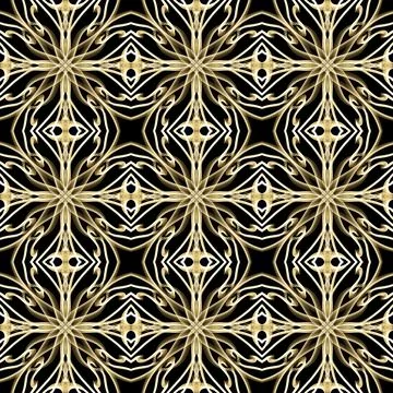 Seamless Golden Ornamental Pattern Stock Illustration