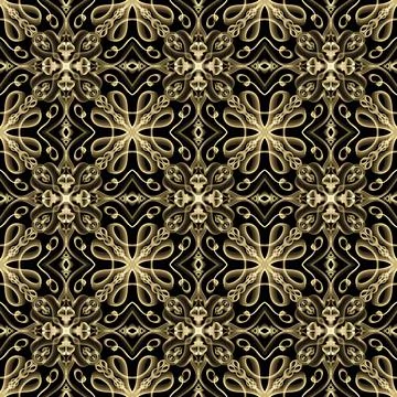 Seamless Golden Ornamental Pattern Stock Illustration