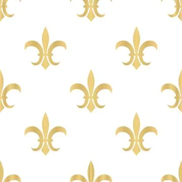 Seamless golden pattern with Fleur de Lis Stock Illustration