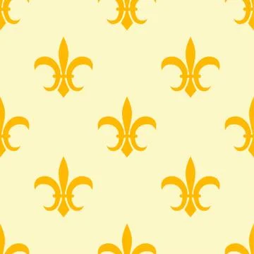 Seamless golden pattern with Fleur de Lis Illustrazione stock