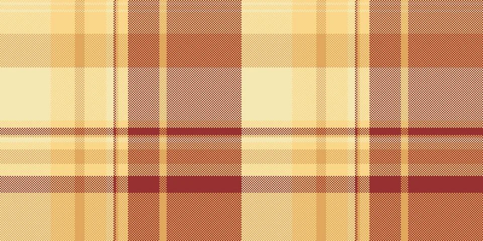 A seamless golden plaid pattern featuring classic crisscross lines in warm ea Stock Illustration