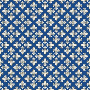 Seamless golden royal texture with fleur-de-lis, vector illustration Stock Illustration