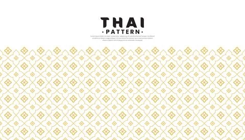 Seamless golden Thai pattern on a white background. The concept of traditio.. Stock Illustration