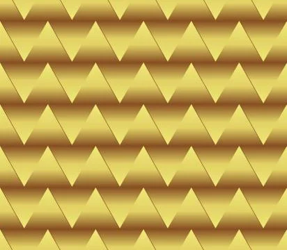 Seamless golden triangle background with spatial effect, golden gradient Stock Illustration