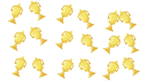 Seamless Golden Trophy Cup Pattern Illustration for Victory and Success Concept Vídeos de archivo 345539629