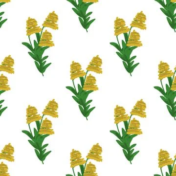Seamless goldenrod pattern Stock Illustration