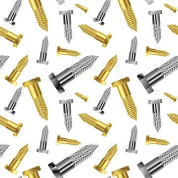 Seamless goldish - silver screw pattern extended seamless goldish - silver... Stock Photos