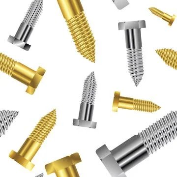 Seamless goldish - silver screw pattern seamless goldish - silver screw pa... Stock Photos