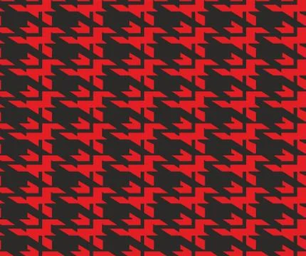 Seamless goose foot pattern,red background,geometric shapes. Stock Illustration