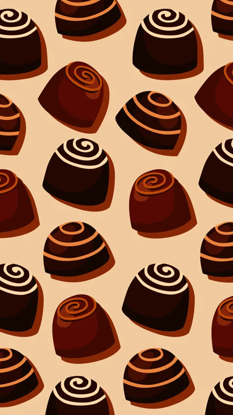 Seamless Gourmet Chocolate Candy Pattern Background Animation Video stock 336595051