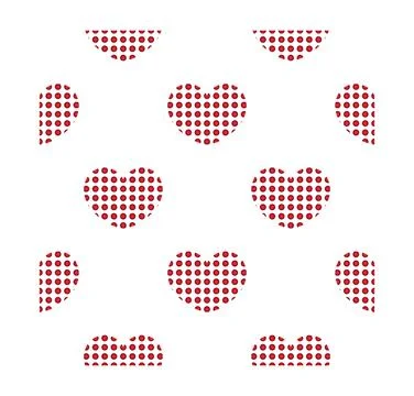 Seamless gradient heart pattern with polka dot theme イラスト素材