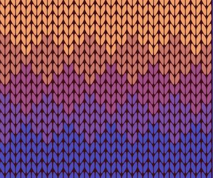 Seamless gradient knitting pattern Stock Illustration