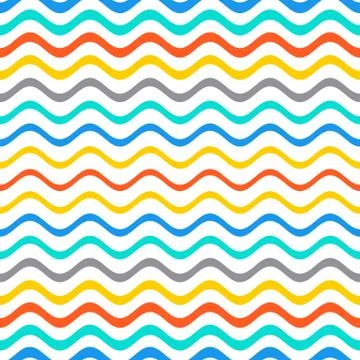 Seamless gradient wavy line pattern Stock Illustration