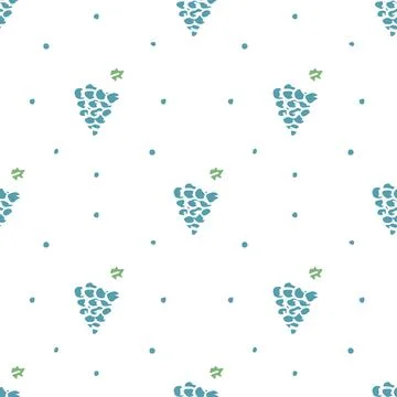 Seamless grape pattern. Doodle vector with grape icons. Vintage grape pattern 스톡 일러스트