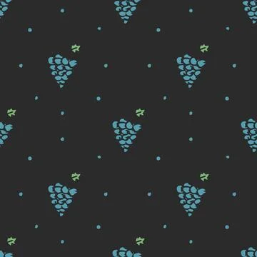 Seamless grape pattern. Doodle vector with grape icons. Vintage grape pattern Illustrazione stock